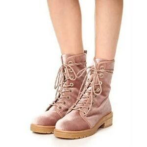 Stuart Weitzman Pink Lace-Up Women's Metermaid Boots Size      38 1/2